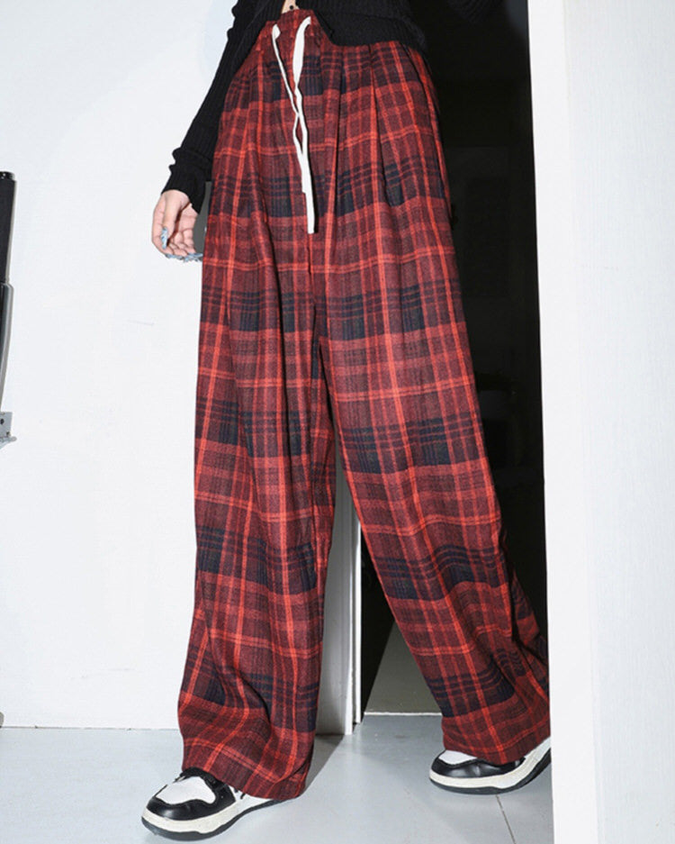RED AND BLACK PLAID PANTS FOR MEN OR WOMEN CASUAL APPAREL