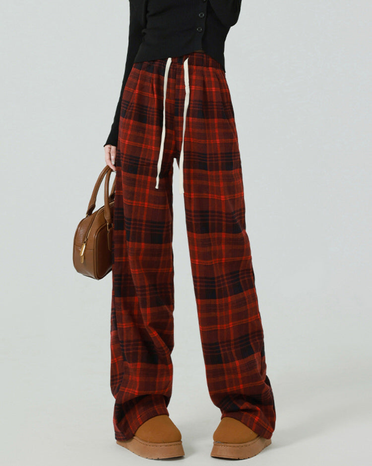 RED AND BLACK PLAID PANTS FOR MEN OR WOMEN CASUAL APPAREL