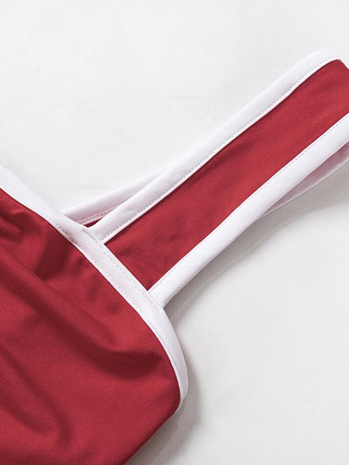 RED AND WHITE TANK TOP Y2K SLIM FIT