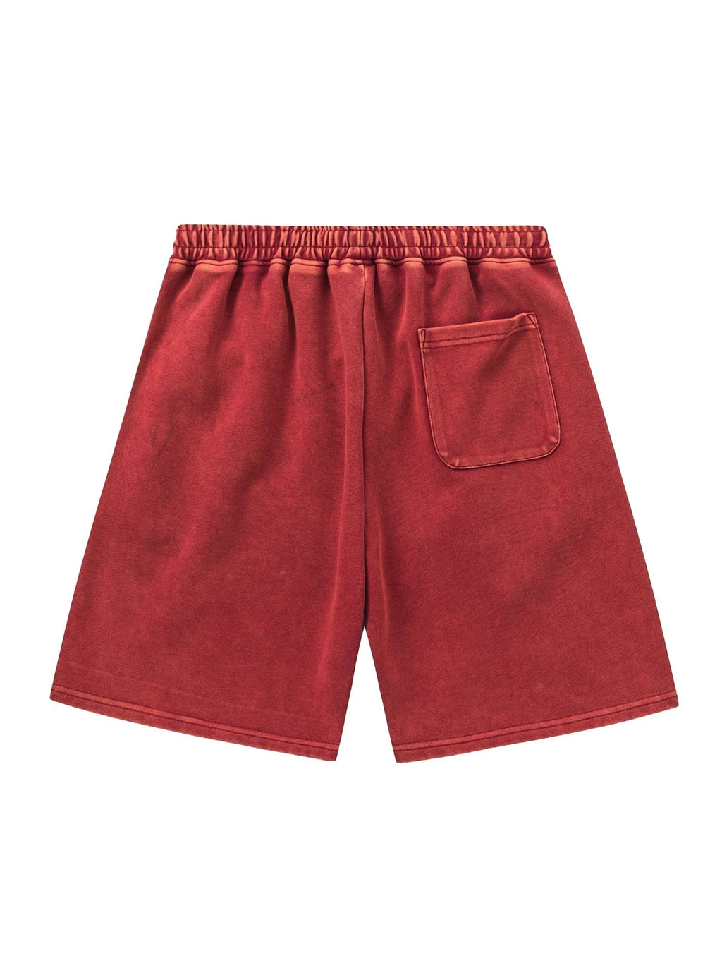 RED ATHLETIC SHORTS WITH MID WAIST AND STRAIGHT LEG DESIGN