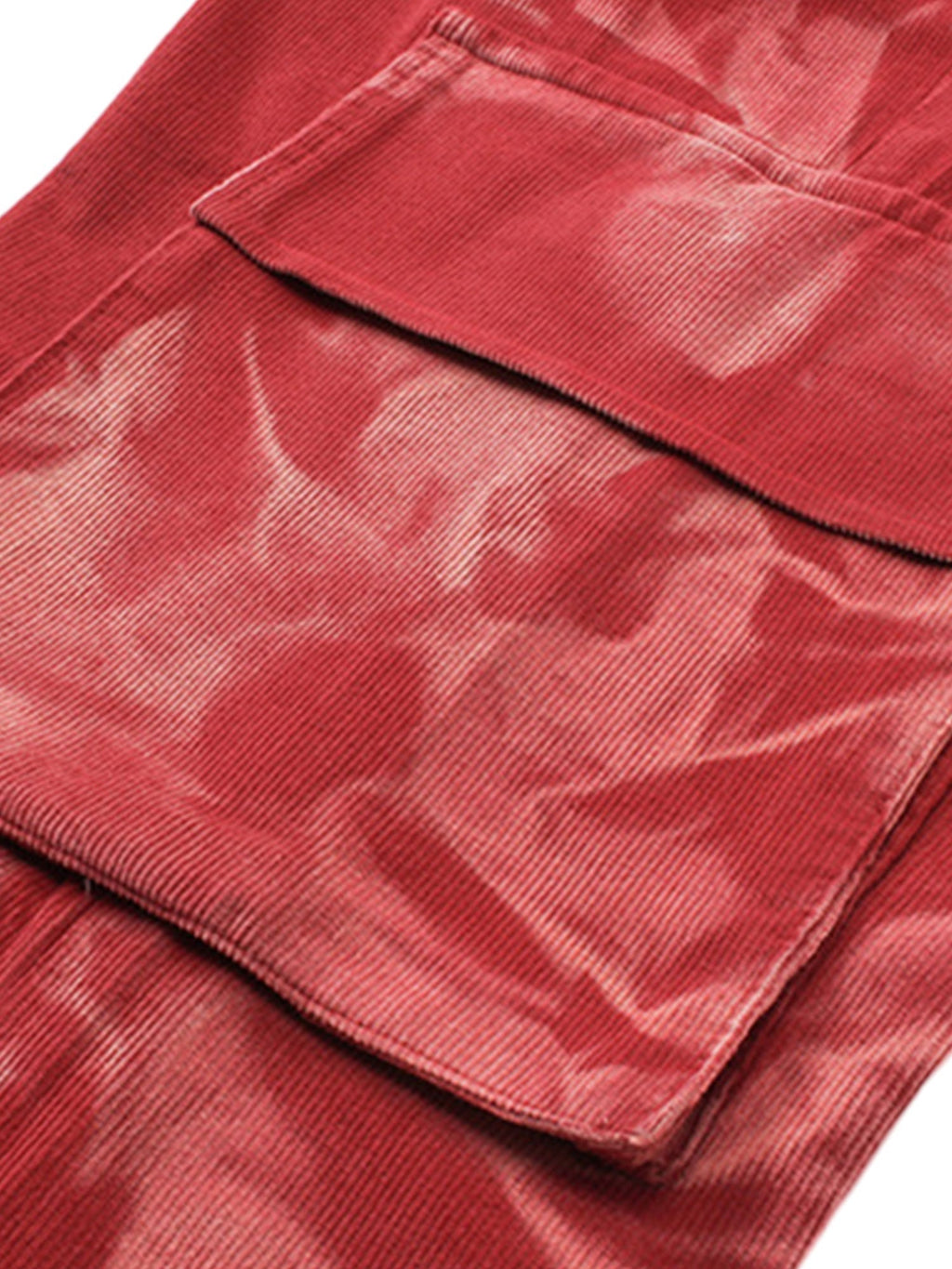 RED CARGO PANTS WITH DRAWSTRING WAIST - MID WAIST WIDE LEG STYLE