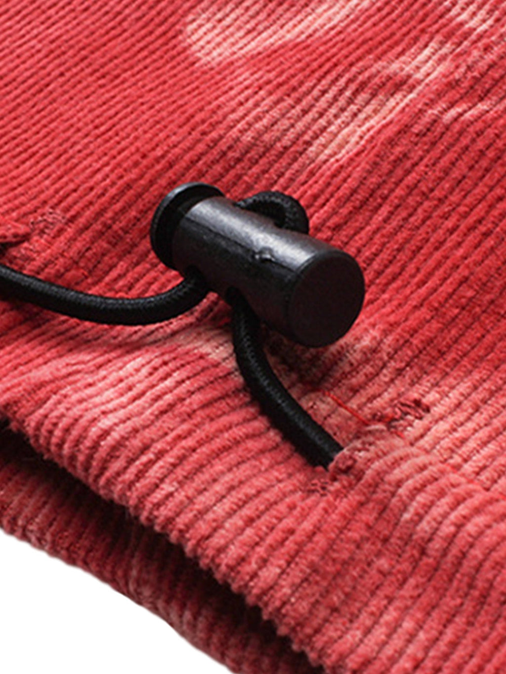 RED CARGO PANTS WITH DRAWSTRING WAIST - MID WAIST WIDE LEG STYLE