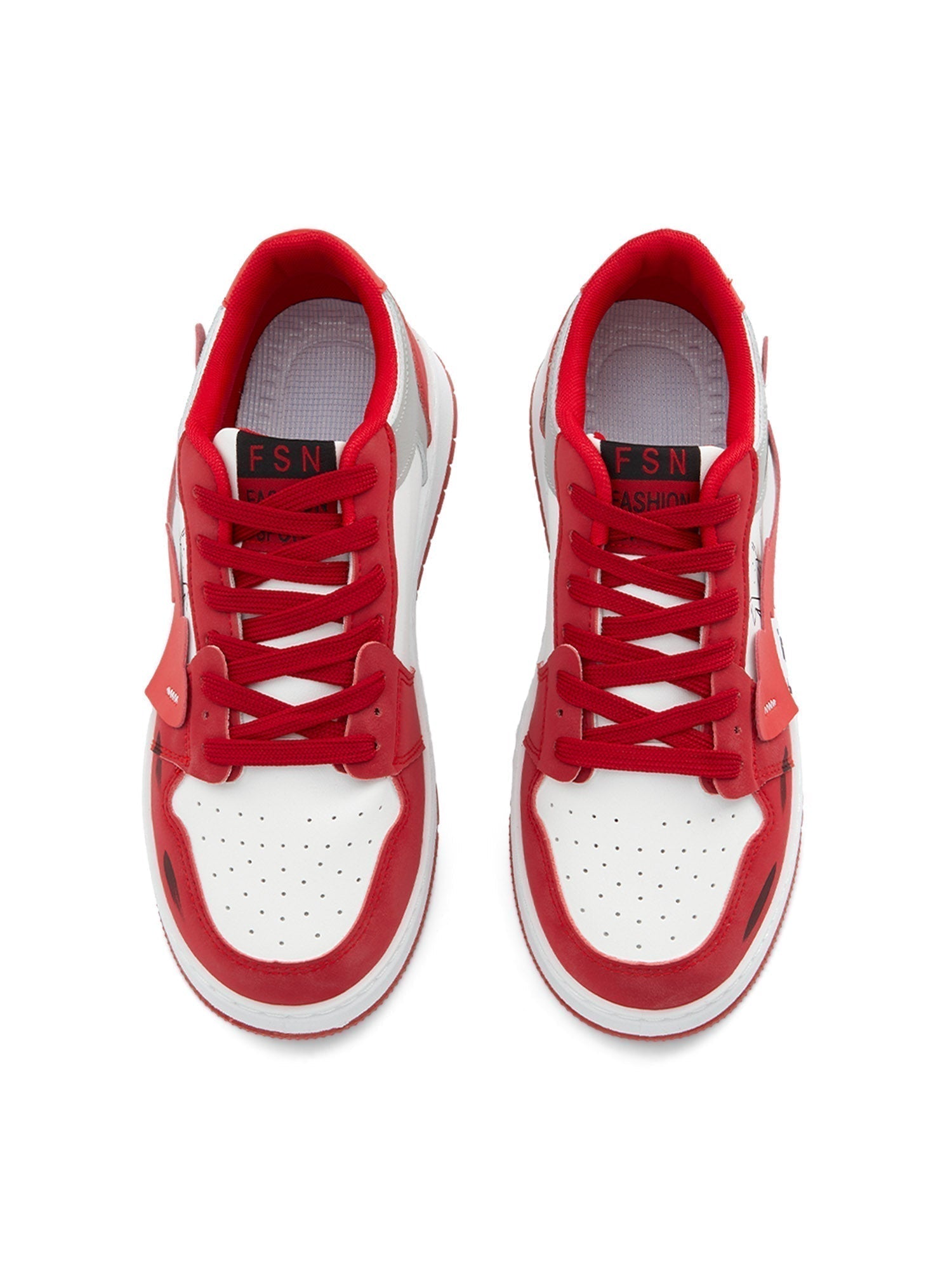 RED N WHITE LOW-TOP