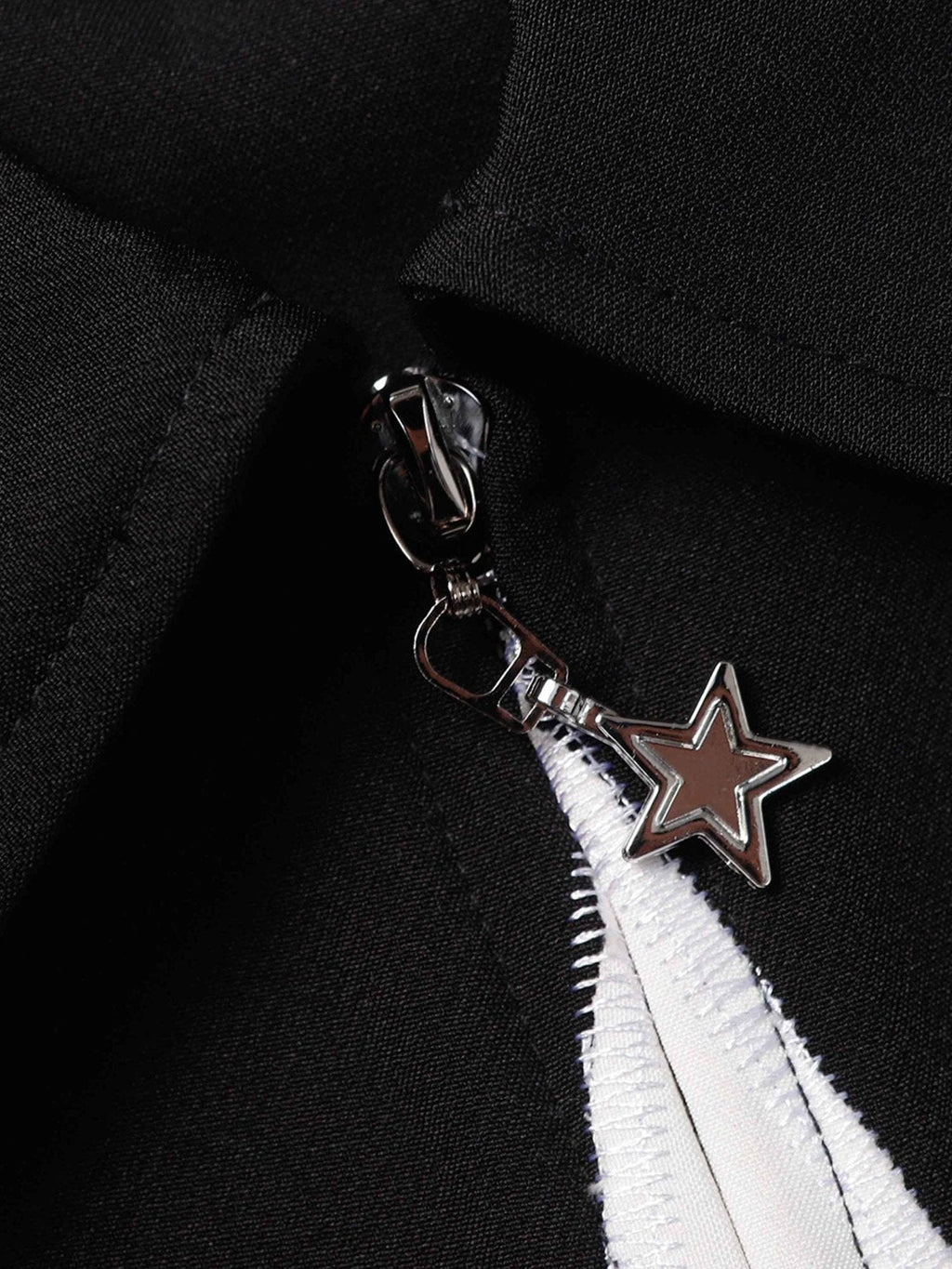 RED SHORT SLEEVE SHIRT WITH BLACK STAR - TRENDY CASUAL STYLE