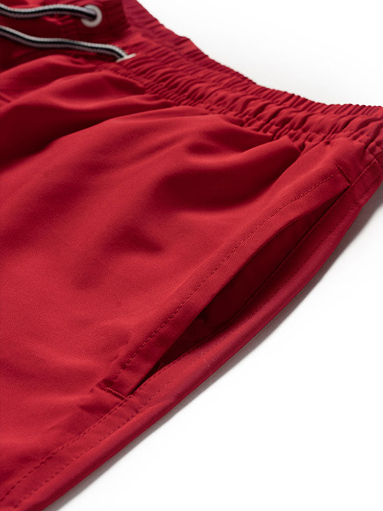 RED SWIM TRUNKS - MEN'S BEACHWEAR FOR SUMMER FUN