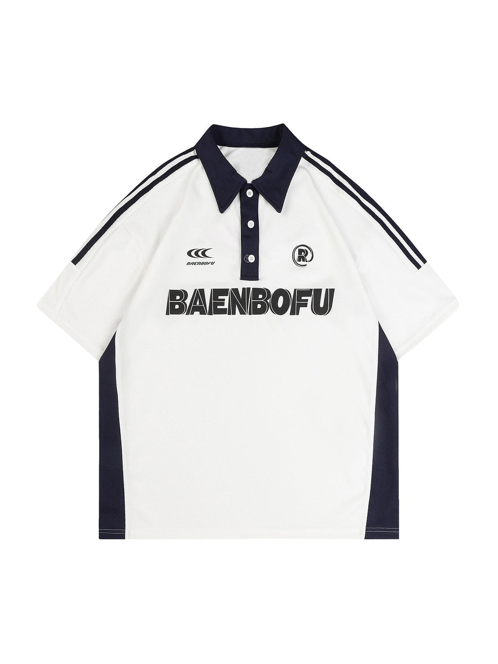 RETRO STREET POLO WHITE AND NAVY RETRO STREET POLO SHORT