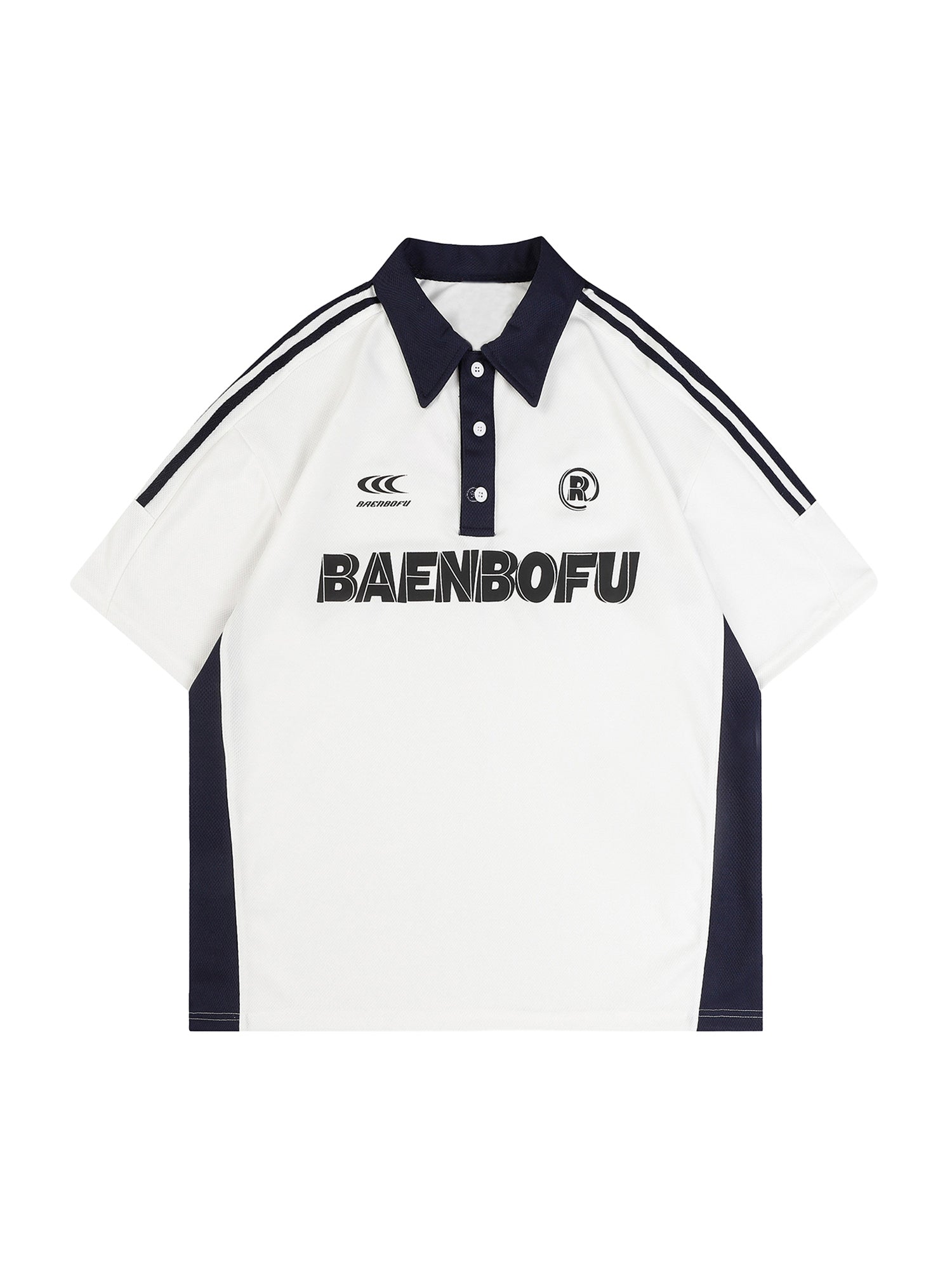 RETRO STREET POLO WHITE AND NAVY RETRO STREET POLO SHORT