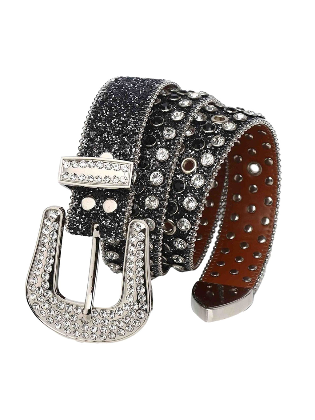 RHINESTONE BELT WITH STUDDED RHINESTONE HIP DESIGN