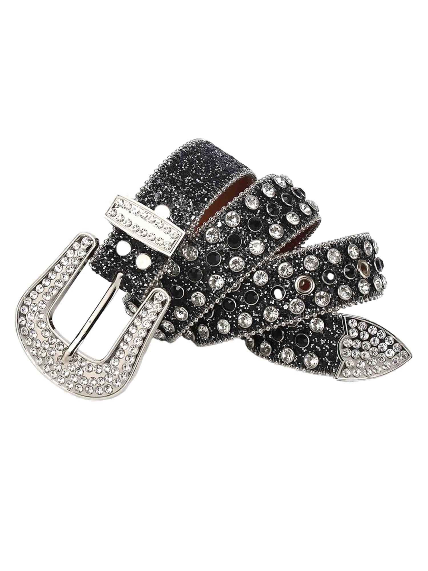 RHINESTONE BELT WITH STUDDED RHINESTONE HIP DESIGN