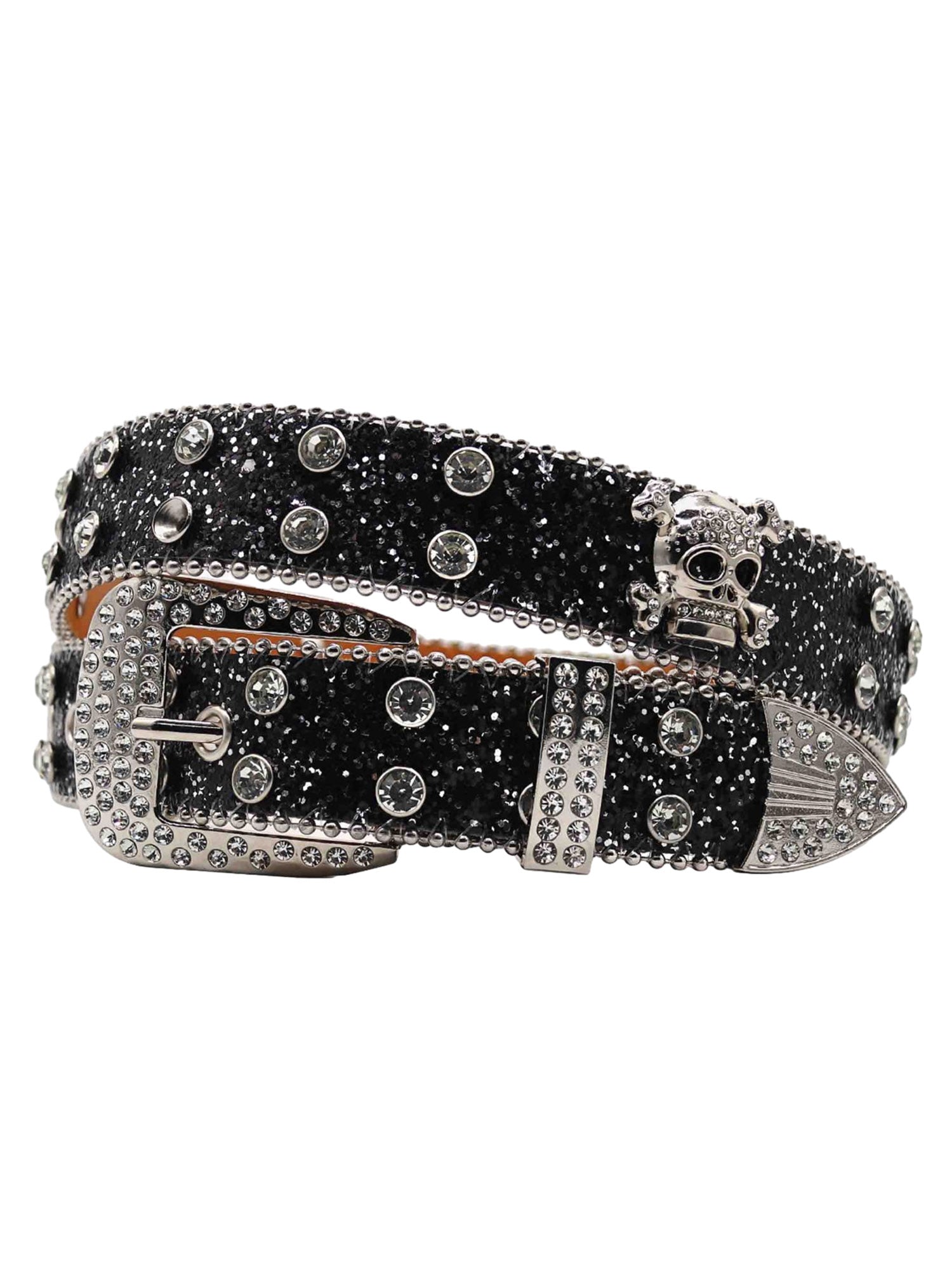 RHINESTONE SKULL BELT - EDGY ELEGANCE WITH RHINESTONE DETAILS