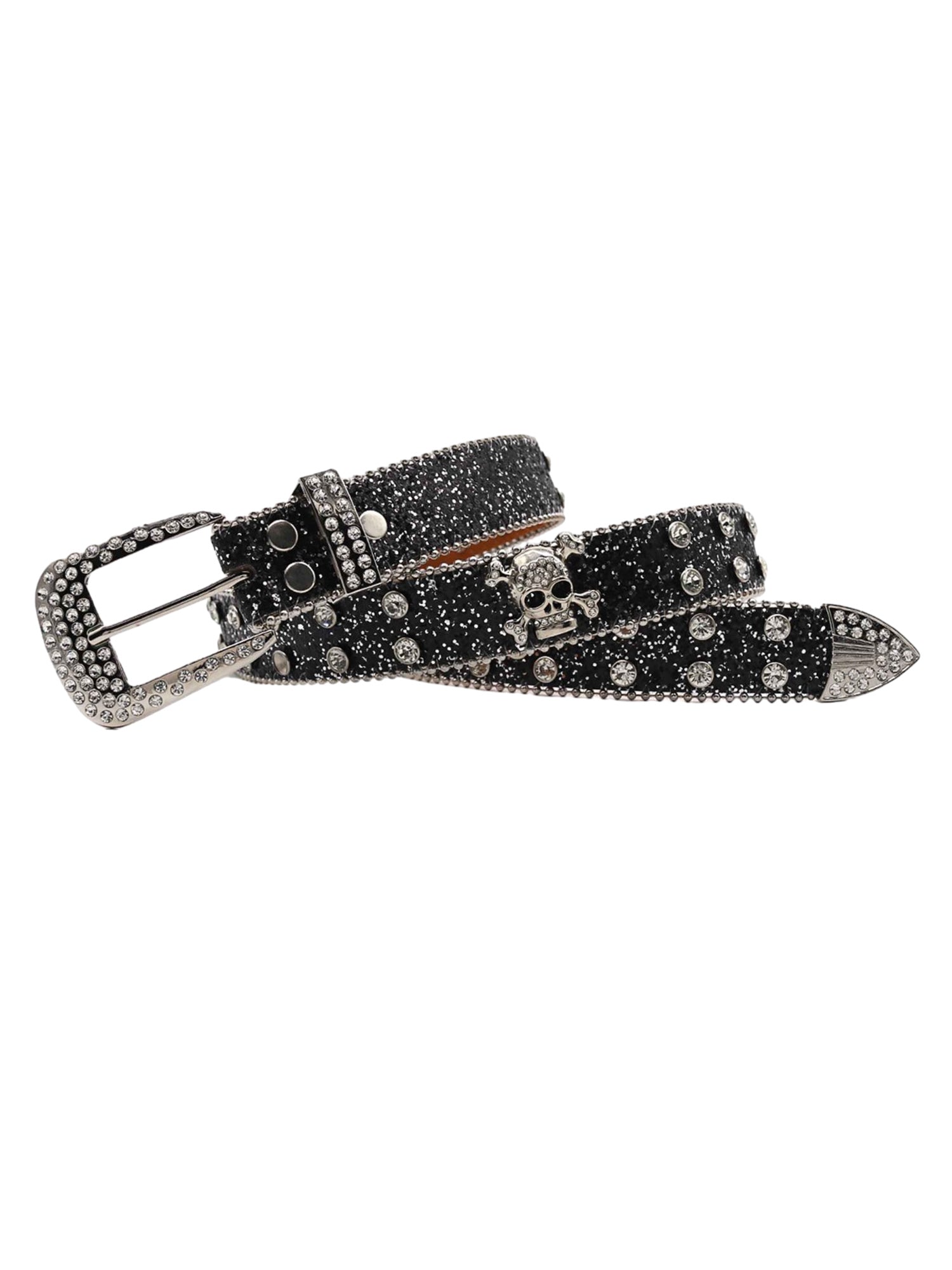 RHINESTONE SKULL BELT - EDGY ELEGANCE WITH RHINESTONE DETAILS