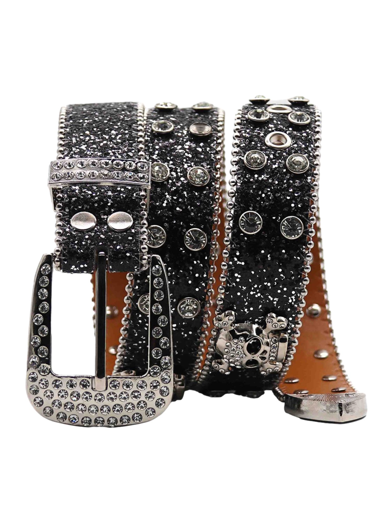 RHINESTONE SKULL BELT - EDGY ELEGANCE WITH RHINESTONE DETAILS