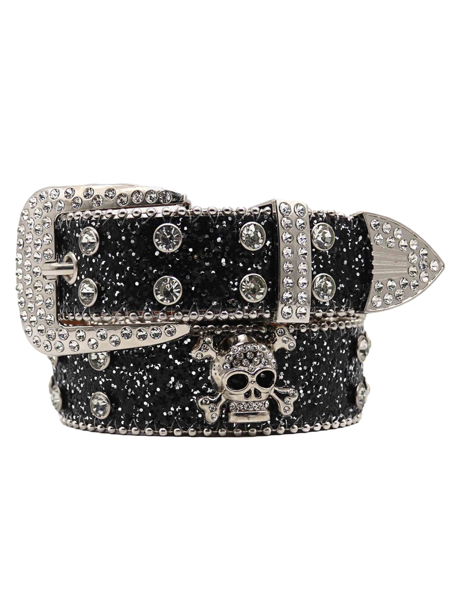 RHINESTONE SKULL BELT - EDGY ELEGANCE WITH RHINESTONE DETAILS