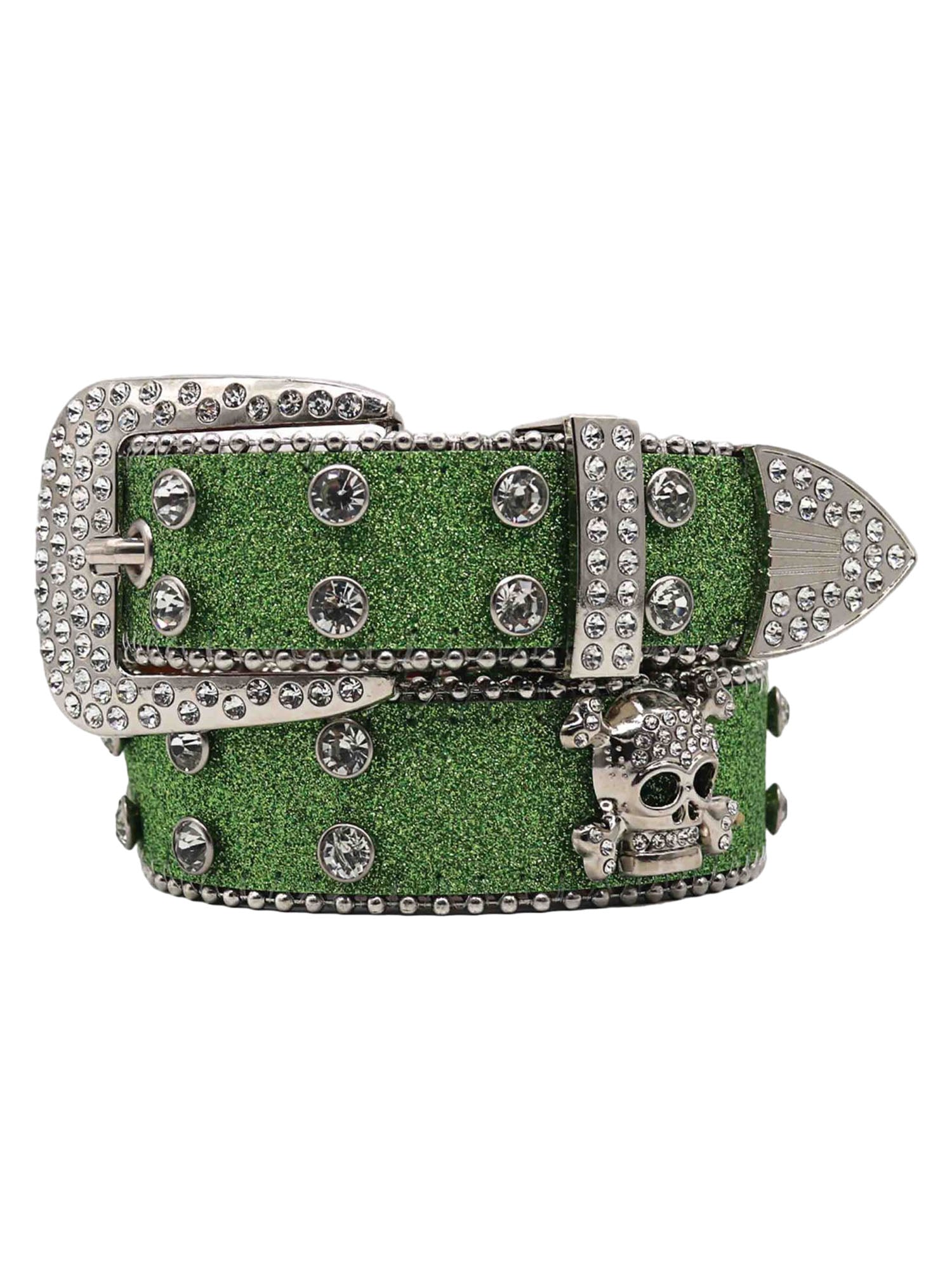 RHINESTONE SKULL BELT - EDGY ELEGANCE WITH RHINESTONE DETAILS