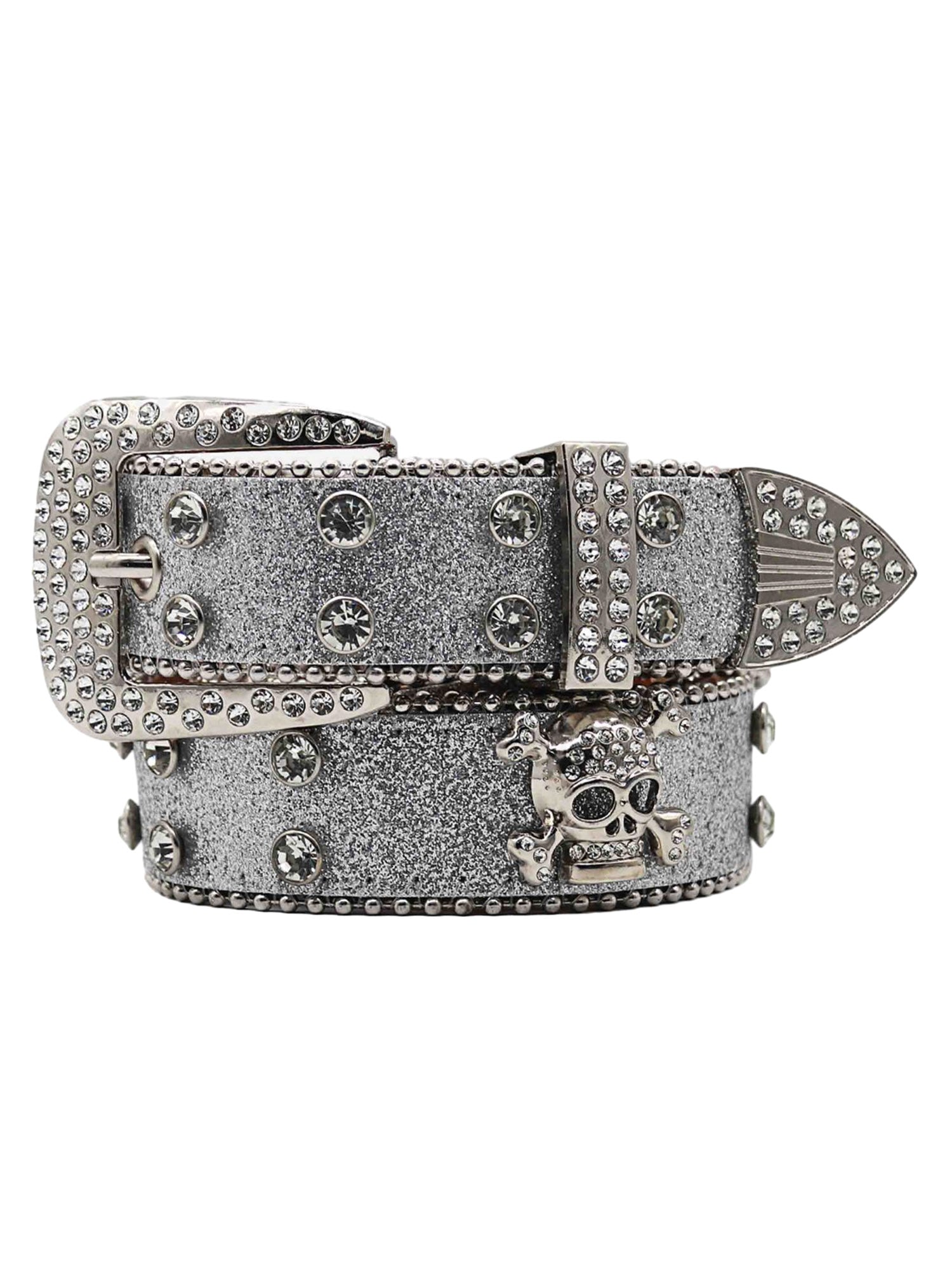 RHINESTONE SKULL BELT - EDGY ELEGANCE WITH RHINESTONE DETAILS