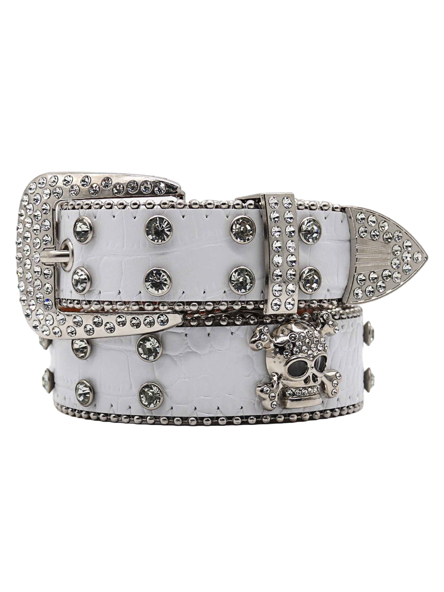 RHINESTONE SKULL BELT - EDGY ELEGANCE WITH RHINESTONE DETAILS
