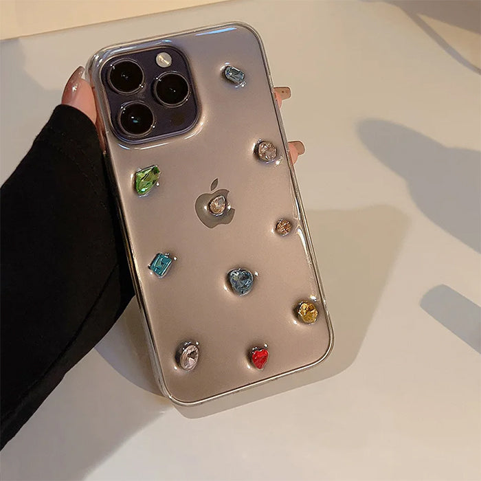 RHINESTONE STUDDED CLEAR PHONE CASE FOR DIY IPHONE RHINESTONE DIY PROJECTS