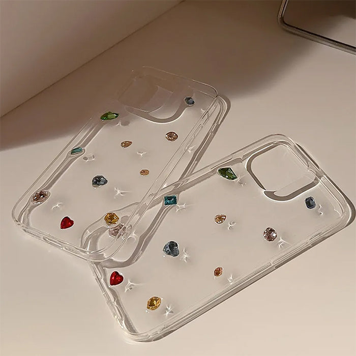 RHINESTONE STUDDED CLEAR PHONE CASE FOR DIY IPHONE RHINESTONE DIY PROJECTS