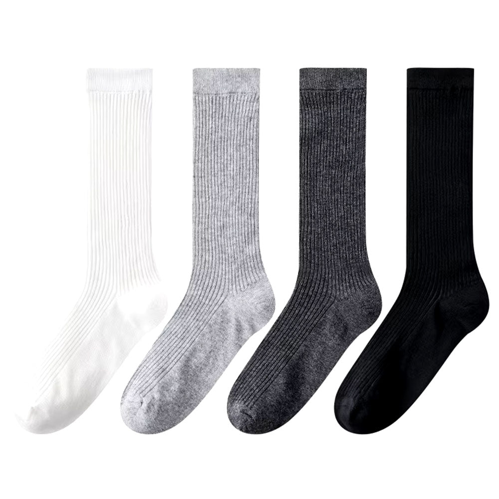 RIBBED SOCKS FOUR PACK FREE SIZE TIMELESS DESIGN
