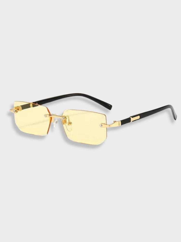 RIMLESS RECTANGULAR EYEGLASSES - VINTAGE GLASSES WITH CLASSIC DESIGN