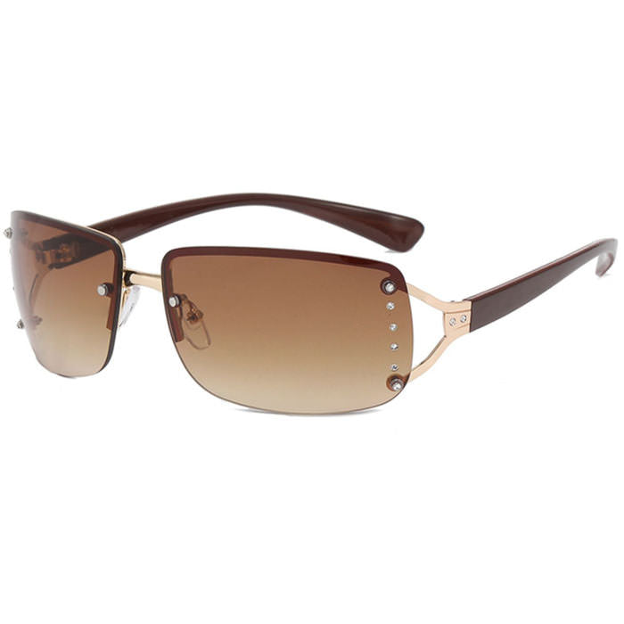 RIMLESS SUNGLASSES WHITE TEMPLES Y2K FASHION