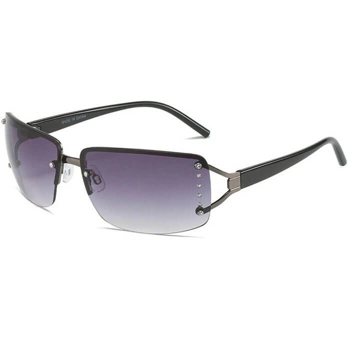 RIMLESS SUNGLASSES WHITE TEMPLES Y2K FASHION