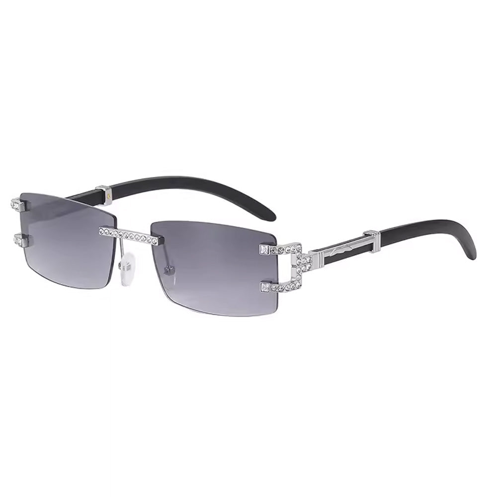 RIMLESS SUNGLASSES Y2K SQUARE FRAMELESS AZURE