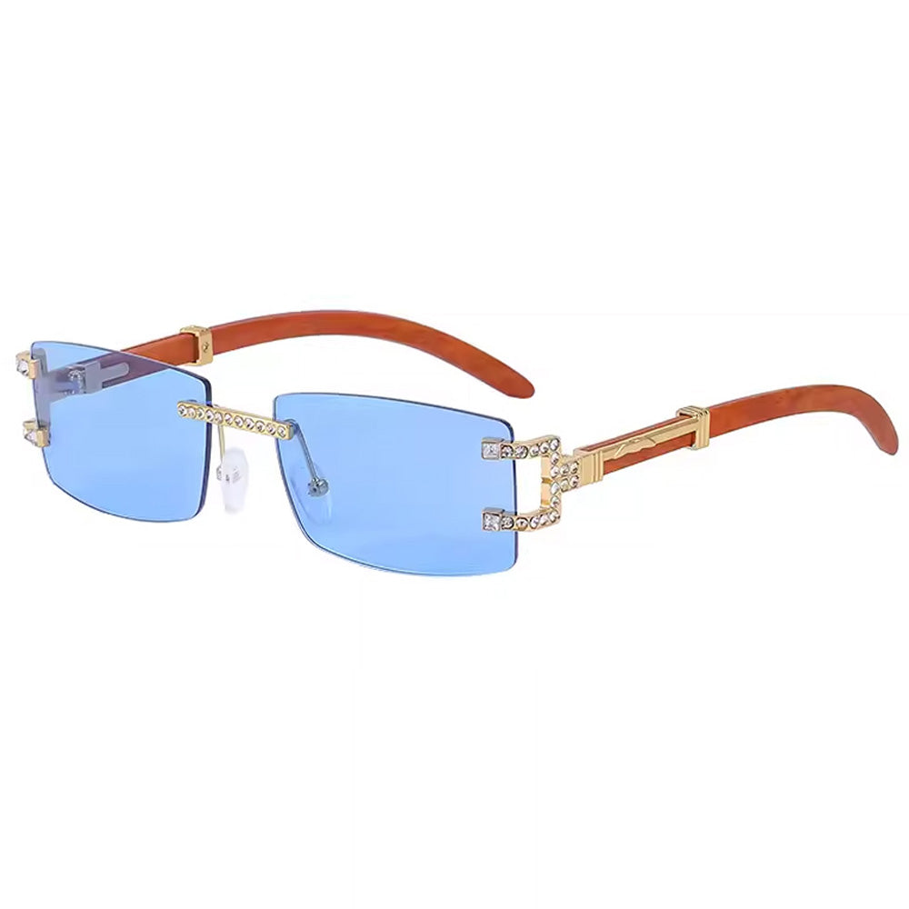 RIMLESS SUNGLASSES Y2K SQUARE FRAMELESS AZURE
