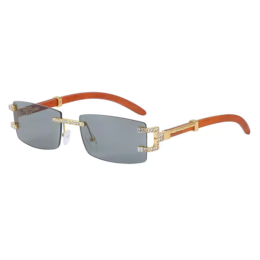 RIMLESS SUNGLASSES Y2K SQUARE FRAMELESS AZURE