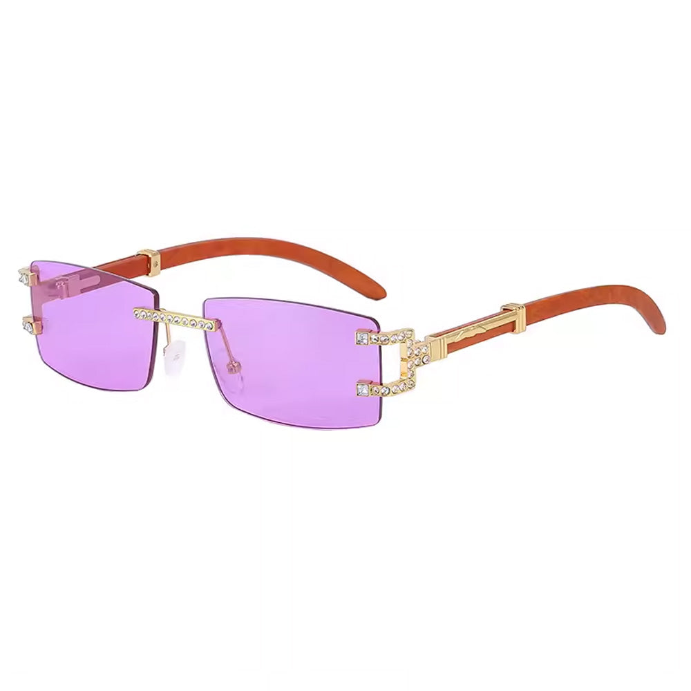 RIMLESS SUNGLASSES Y2K SQUARE FRAMELESS AZURE