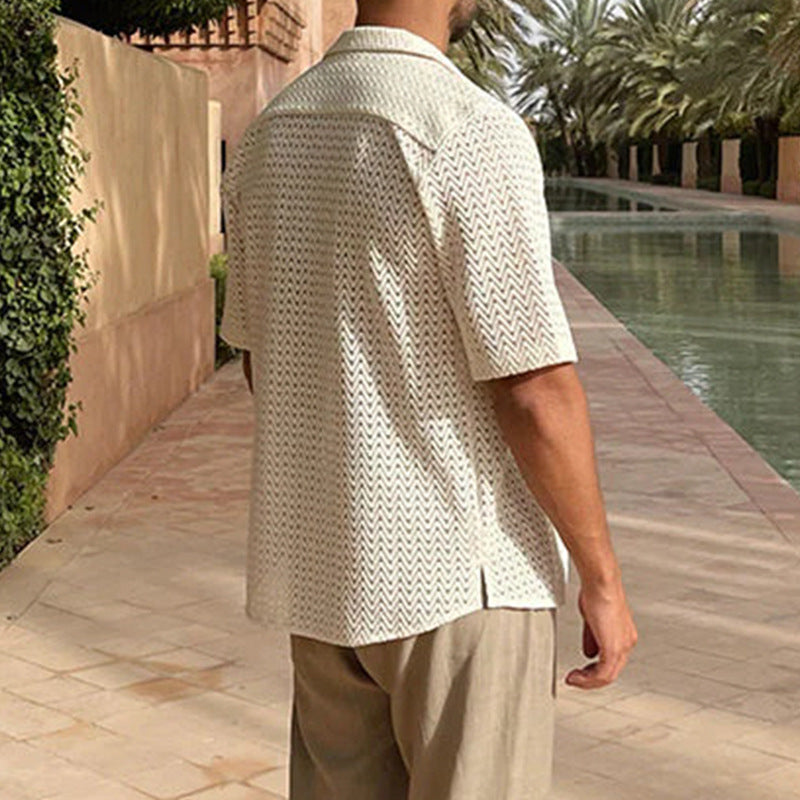 OPEN-WEAVE SHORT-SLEEVED SHIRT