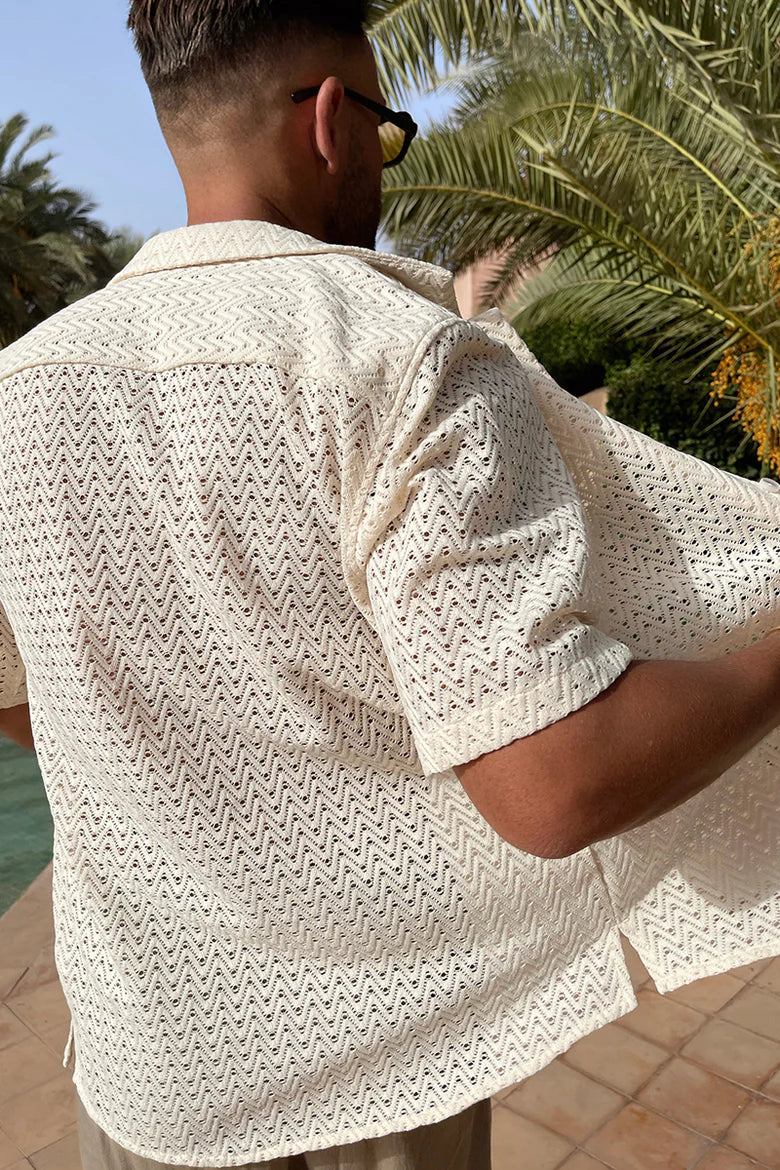 OPEN-WEAVE SHORT-SLEEVED SHIRT