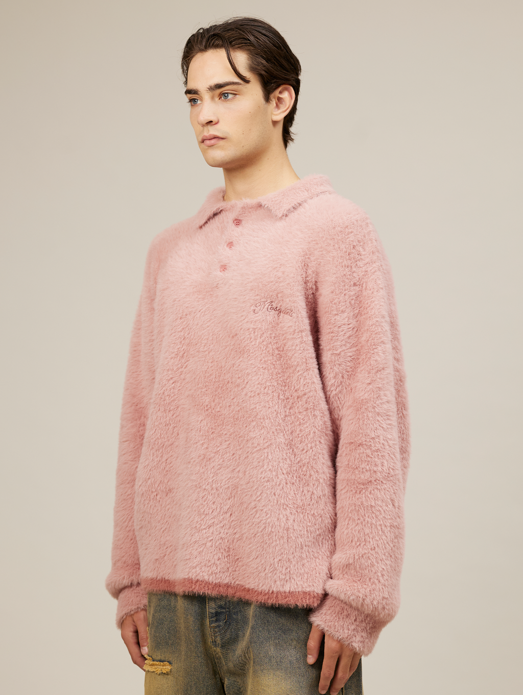 ROSE POLO LONG-SLEEVED SHIRT WITH POLO COLLAR