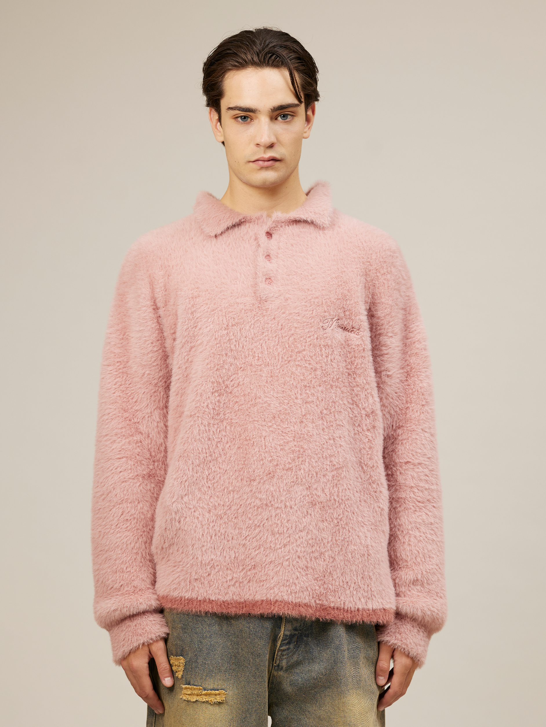 ROSE POLO LONG-SLEEVED SHIRT WITH POLO COLLAR