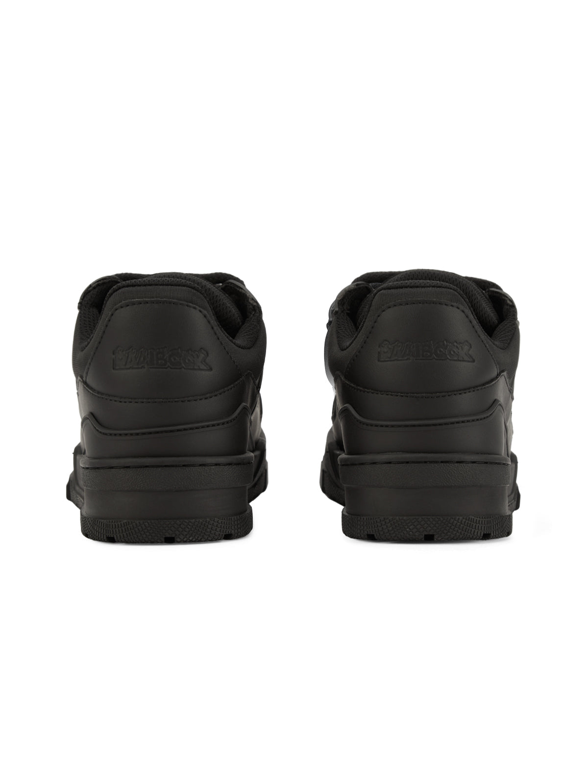 ROUND TOE DRY BLACK LEATHER SNEAKERS