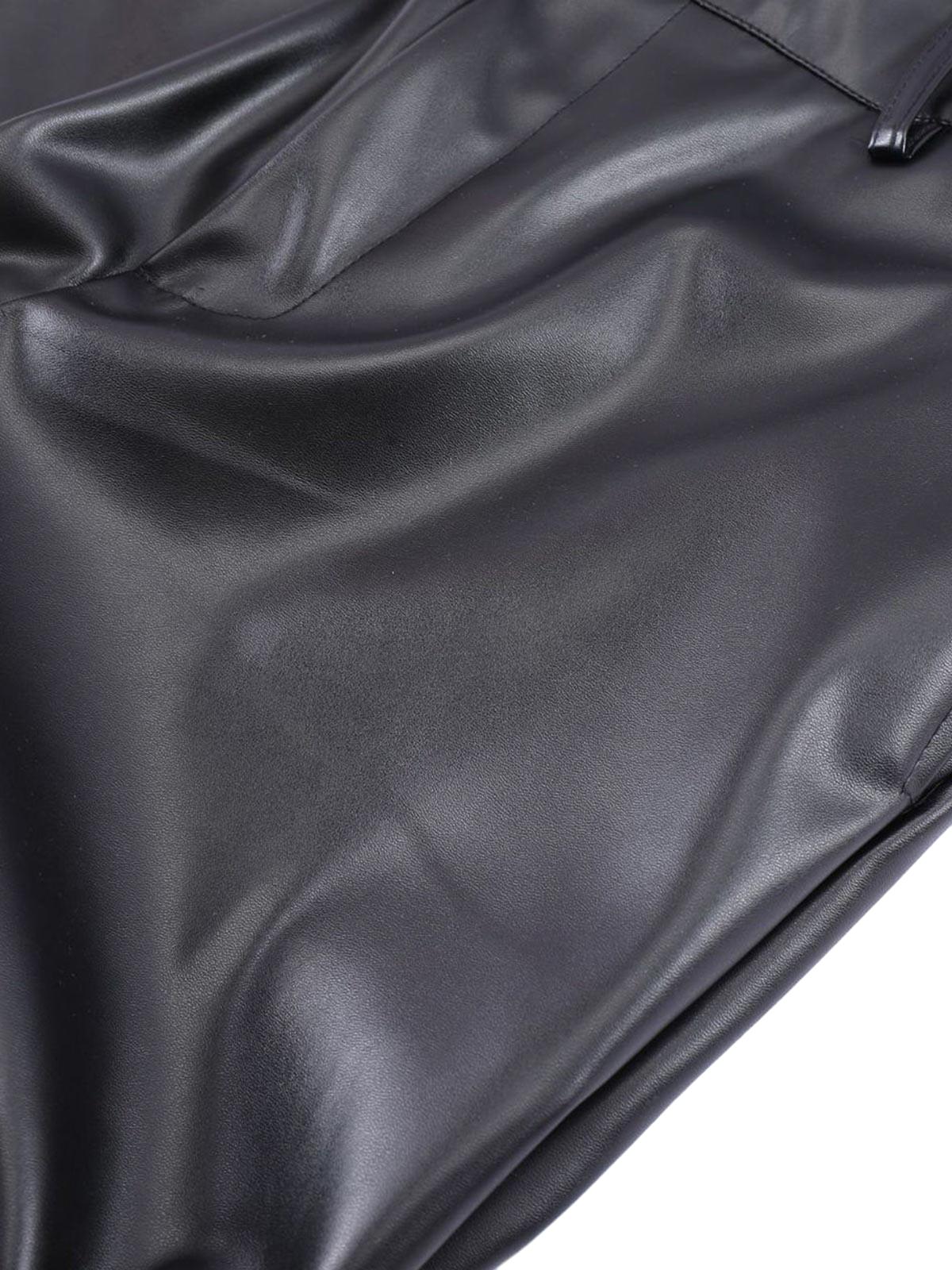 RUCHED LONG PANTS WITH PLEATED DESIGN AND MID WAIST