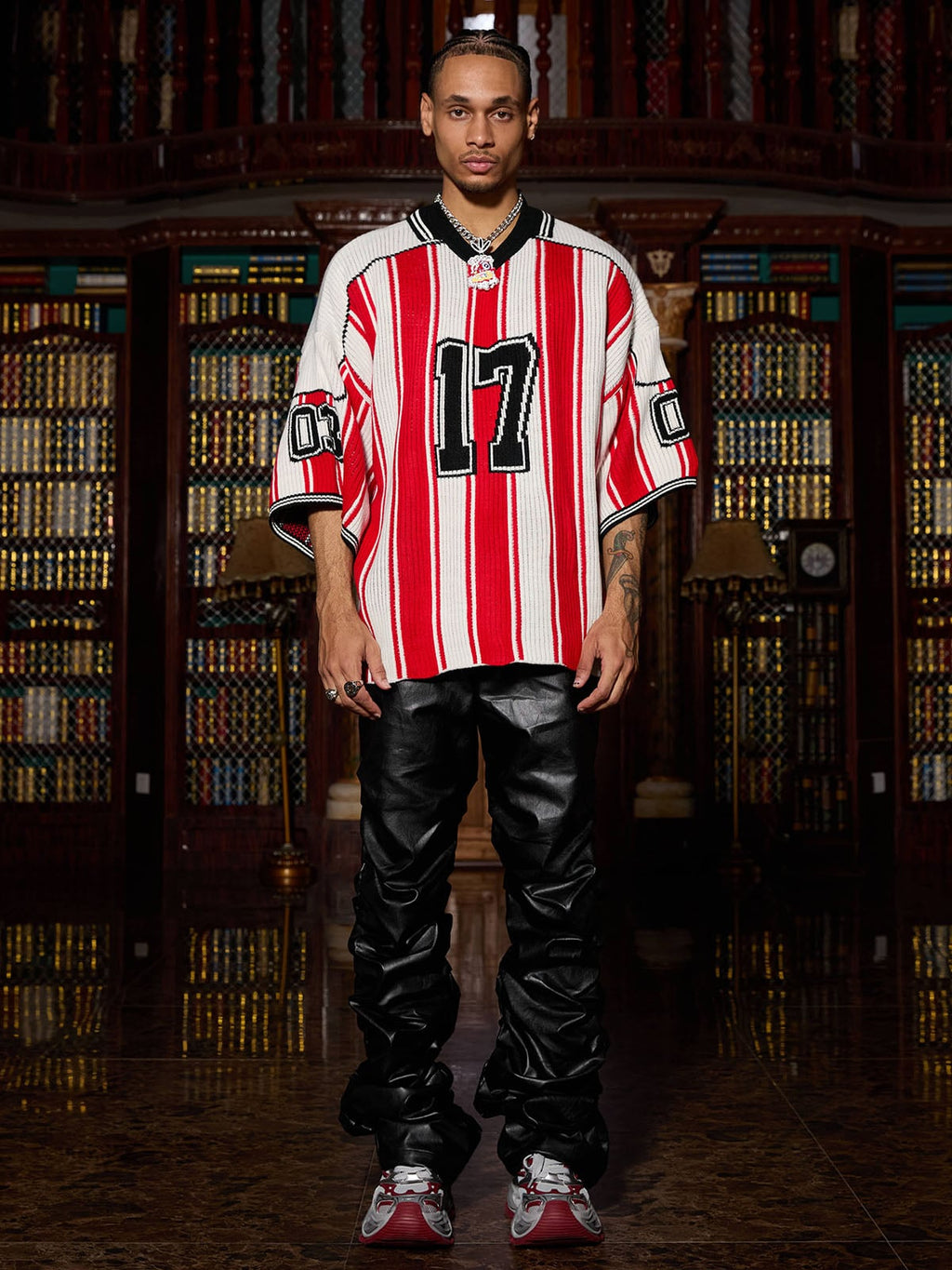 RUCHED LONG PANTS WITH PLEATED DESIGN AND MID WAIST