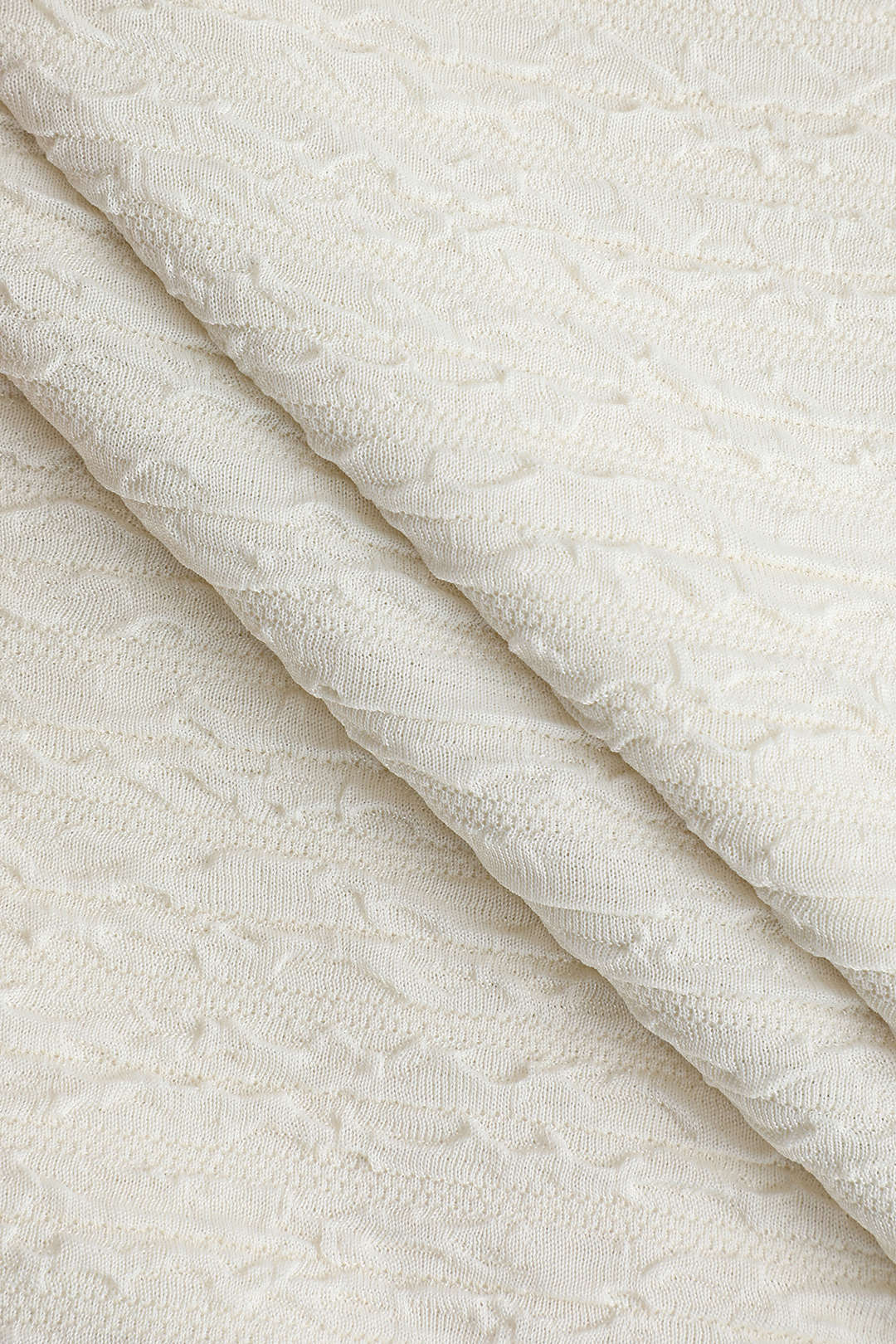 RUFFLED WHITE DRESS IN STRETCHY OPAQUE FABRIC