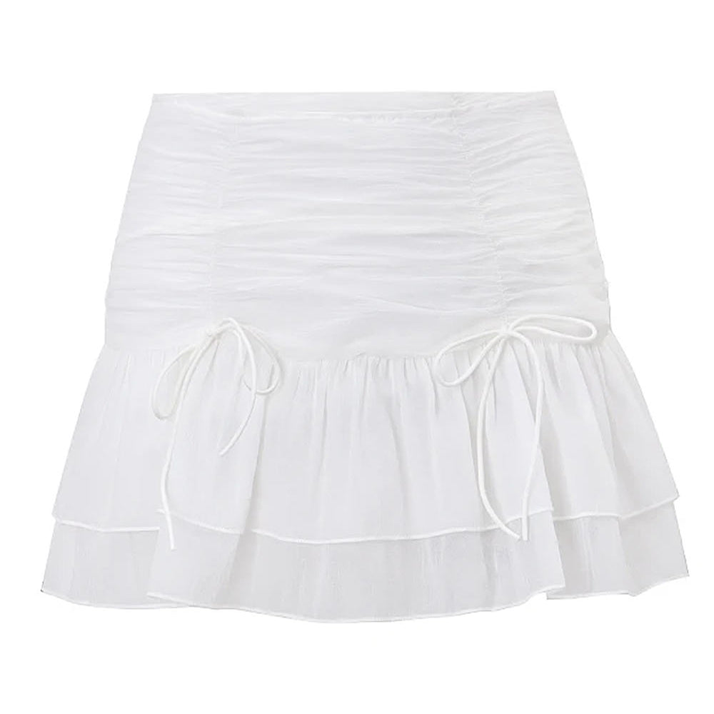RUFFLED WHITE MINI SKIRT: COQUETTE DREAM