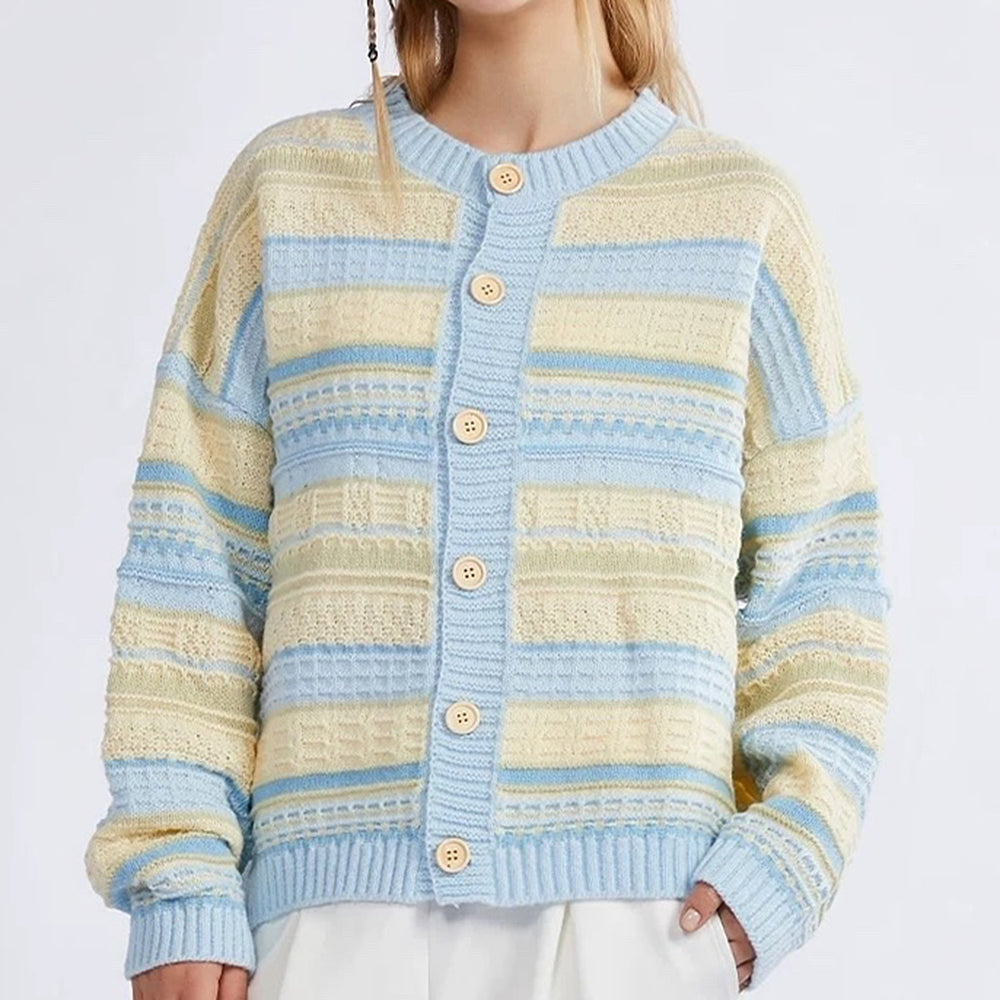 SERENE SKY PASTEL STRIPED CARDIGAN