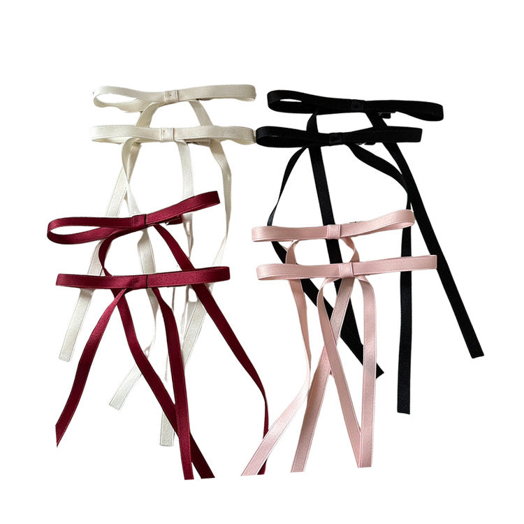 SET OF FOUR RIBBON BOW HAIR CLIPS FOR HAIR ACCESSORIES