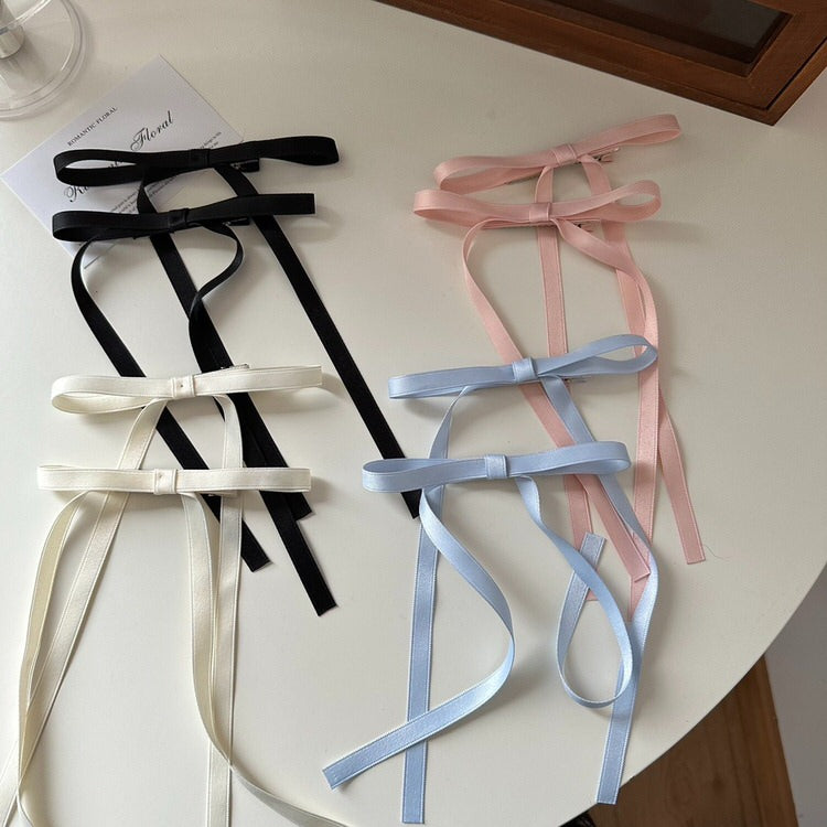 SET OF FOUR RIBBON BOW HAIR CLIPS FOR HAIR ACCESSORIES