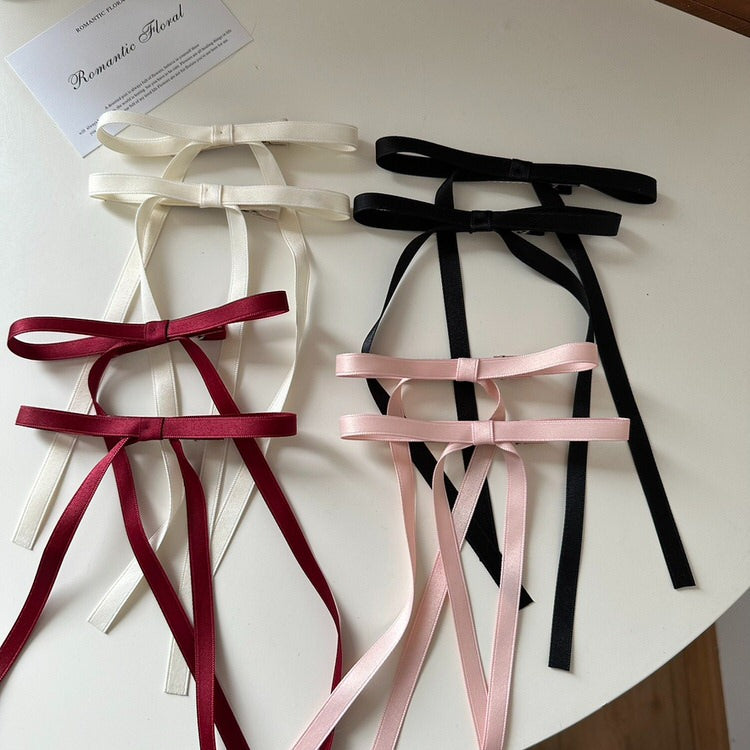 SET OF FOUR RIBBON BOW HAIR CLIPS FOR HAIR ACCESSORIES