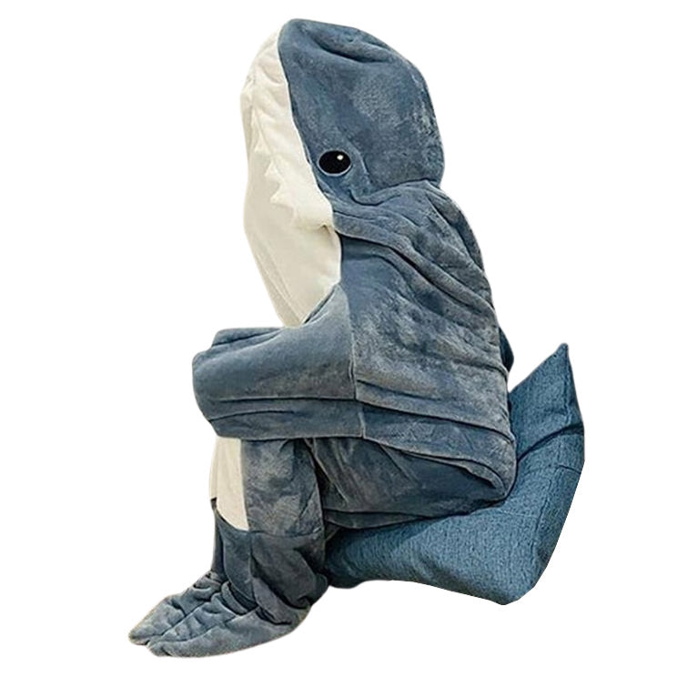 SHARK-SHAPED HOODED ONESIE FOR ADULTS AND KIDS SHARK BLANKET COSTUME