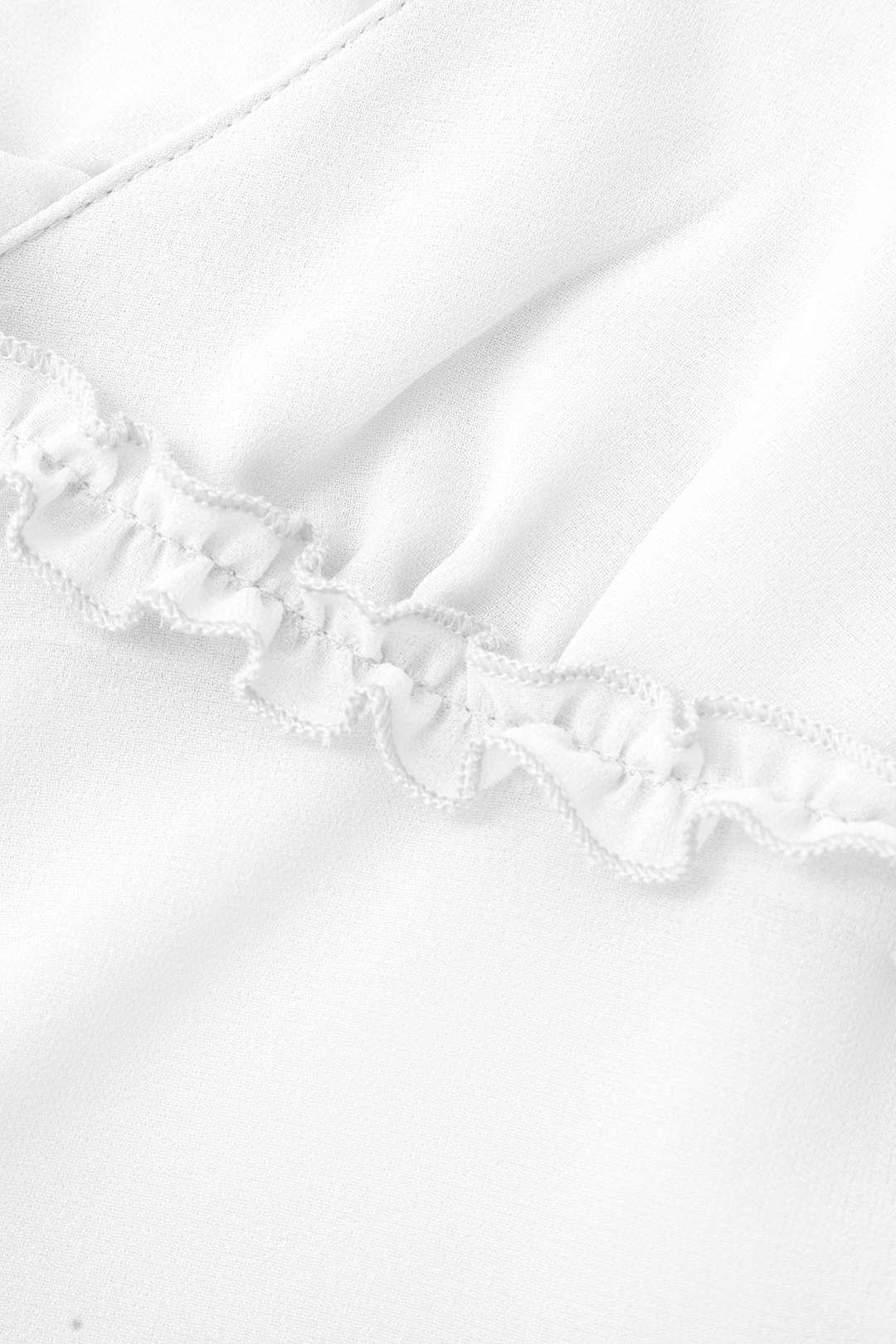 SHEER RUFFLE CAMI TOP IN BLACK WITH SOLID COLOR DESIGN