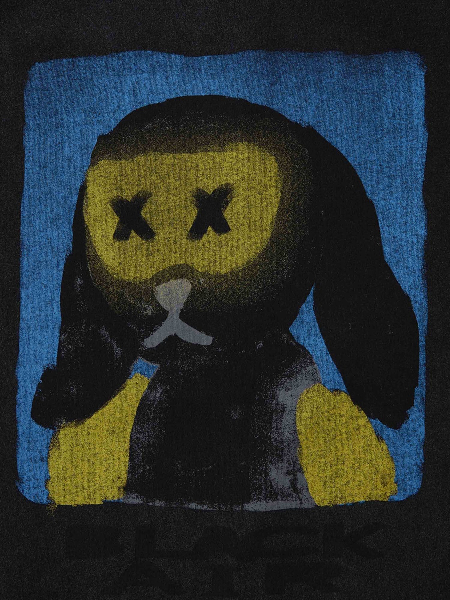 SHORT SLEEVE BLACK CARTOON DOG GRAPHIC T-SHIRT - TRENDY CASUAL WEAR