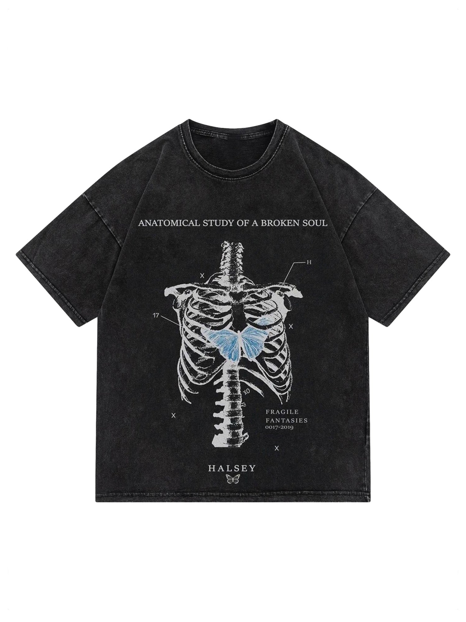 SHORT SLEEVE JERSEY SKELETON GRAPHIC T-SHIRT - COOL SHORT SLEEVE DESIGN