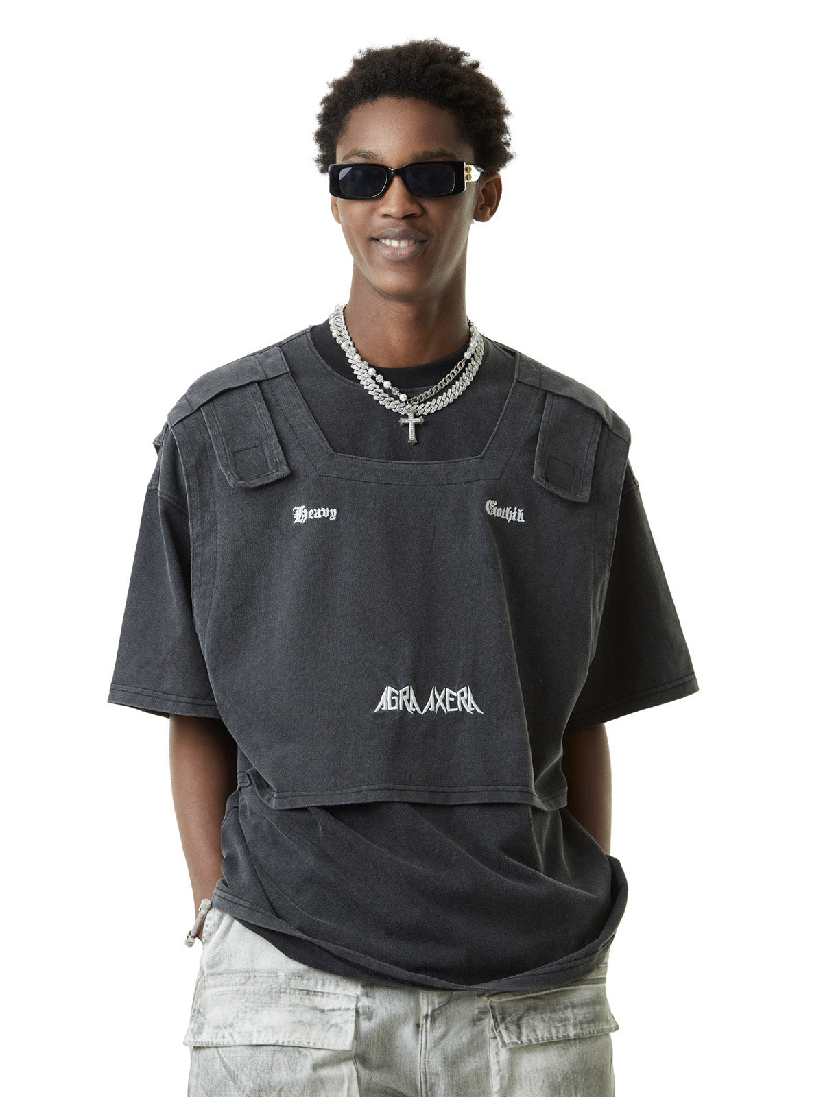 SHORT SLEEVE PULLOVER FOR YOUNG MEN IN STREETWEAR STYLE