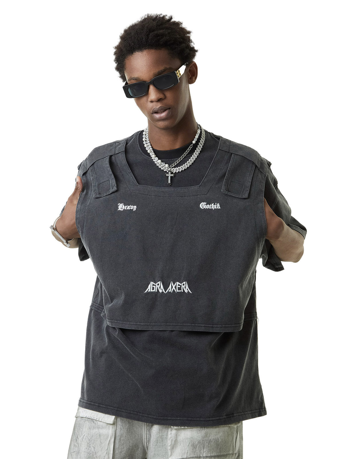 SHORT SLEEVE PULLOVER FOR YOUNG MEN IN STREETWEAR STYLE