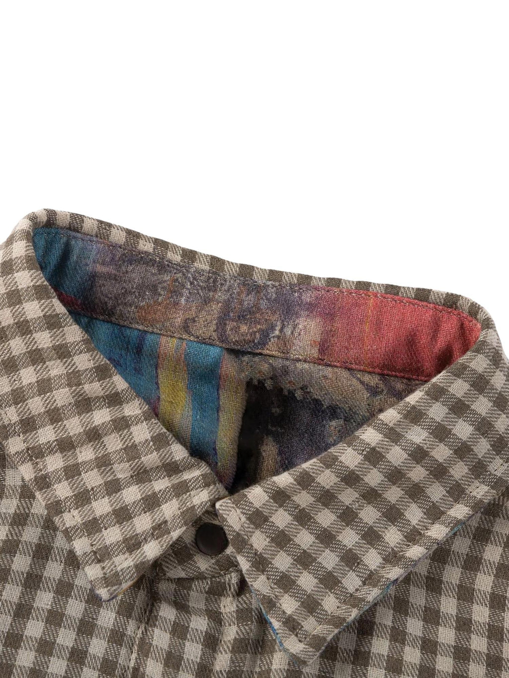 SHORT-SLEEVED BUTTON-DOWN SHIRT WITH ABSTRACT PRINT AND LAPEL COLLAR